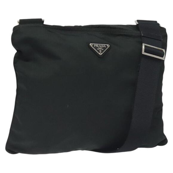 PRADA Shoulder Bag Nylon Black Silver - Picture 1 of 12